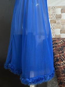 Blue Teddy Nightdress with Fur Trim
