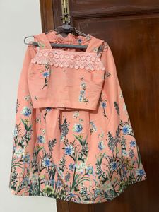Peach Floral Print coord Set