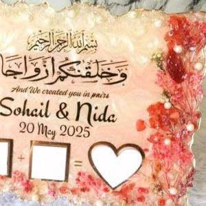 Resin finger print Wedding Decor with Names
