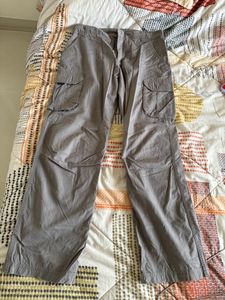 Grey wide leg cargos