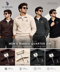 US Polo Quarter Zip Sweater