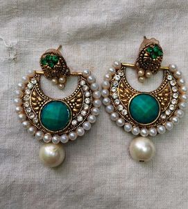 Designer Pearl & Emerald Earrings
