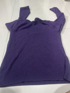Purple Embellished Wrap Sweater (abroad pur
