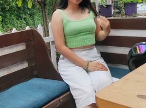 Lime Green Knit Crop Top