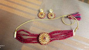 Necklace With Ear Tops- Chocker Type Jewellery Set