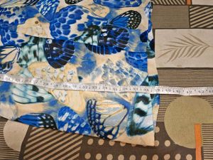 Blue Butterfly Print Dress wrap design