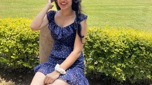 Navy Polka Dot Ruffle Dress
