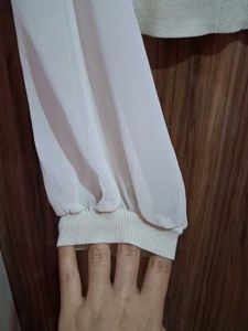 Elegant Sheer Sleeve Cropped Top