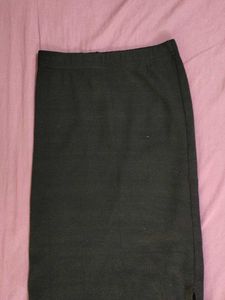 Black Midi Skirt with Slit