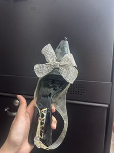 Crystal Bow Clear Heels