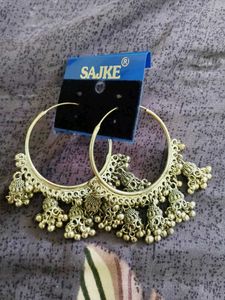 Oxidised Silver Jhumka Hoop Earrings