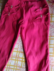 Women's Pink Embellished jeggings