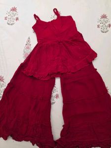 blood red  sharara set for diwali