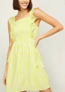 Striped Printed Sleeveless Dress