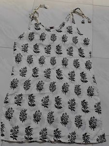 White Block Print Kurta