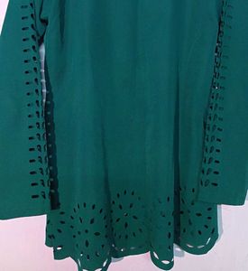 Green Cut-Out Sleeve Kurta