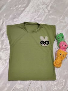 Cute Bunny Applique T-Shirt