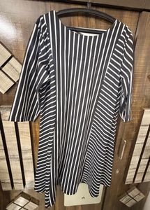 Chic Striped Casual Dress plus size