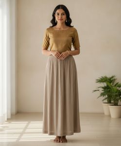 Elegant Pleated Maxi Skirt