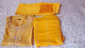 Vibrant Yellow Kurta Set with Dupatta