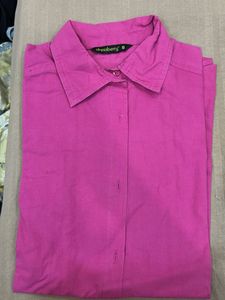 Dark Pink Oversized Cotton Shirt