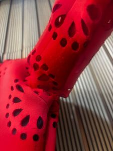 Red Floral Cut-out Dress