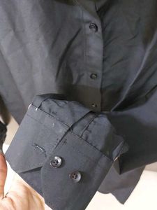 Women's Black Collared Formal Shirt