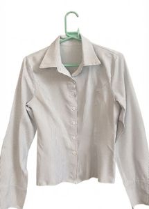 Classic Striped Button-Up Fitted Shirt
