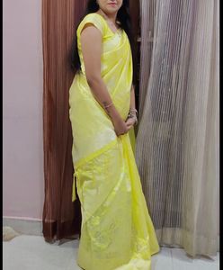Vibrant Yellow Banarasi Silk Saree