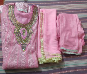 Pink shimmery 3 layer suit