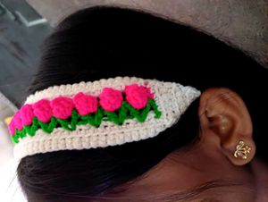 Crocheted Tulip Flower Headband