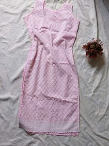 Pink Chikankari Kurta ad bottom pant