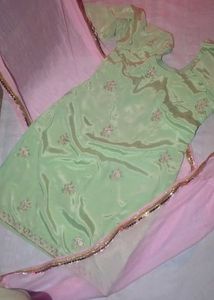 original crap silk with Pink Dupatta