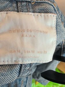 ZARA Embroidered Distressed Denim Jacket