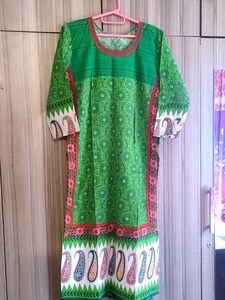 Green long  Printed Kurta