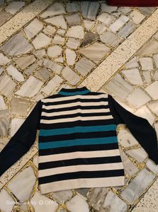 Striped Zip-Up Sweater