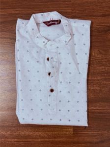 Men White Printed Kurta