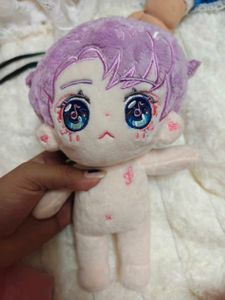 Cute Plush Doll with Purple Hair