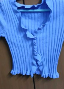 Lilac Cute Ruffle Knit Top - Brand new