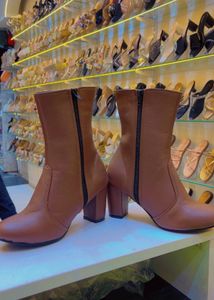 Stylish Brown Heeled Ankle Boots