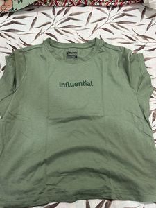 Green 'Influential' Graphic T-Shirt