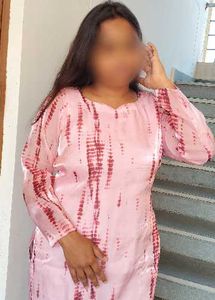 🤌Elegant 🩷Pink Tie-Dye Kurta for Women😚