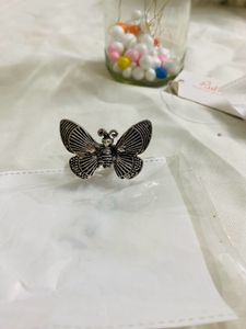 Butterfly Inspired German Silver Adjustable Ring