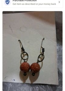 ask b4 buying Sparkling Brown Stone Drop Earri