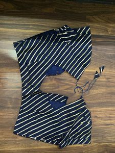 Blue Chiffon Saree with Blouse