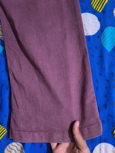 women's Brownish Maroon Wide Jeans
