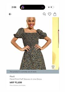 PlusS Floral Print Puff Sleeve Mini Dress