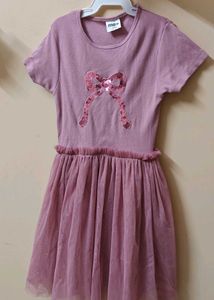 MAX Cute Pink Dress with Sequined Bow