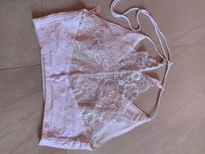 Sheer Lace Halter Bralette