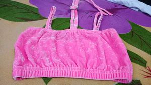 Sparkly Pink Velvet Crop Top